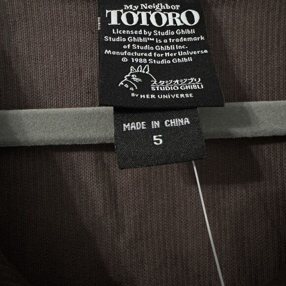 Studio Ghibli My Neighbor‎ Totoro Forest Embroidered Overshirt 5X Brown Anime - Picture 2 of 6